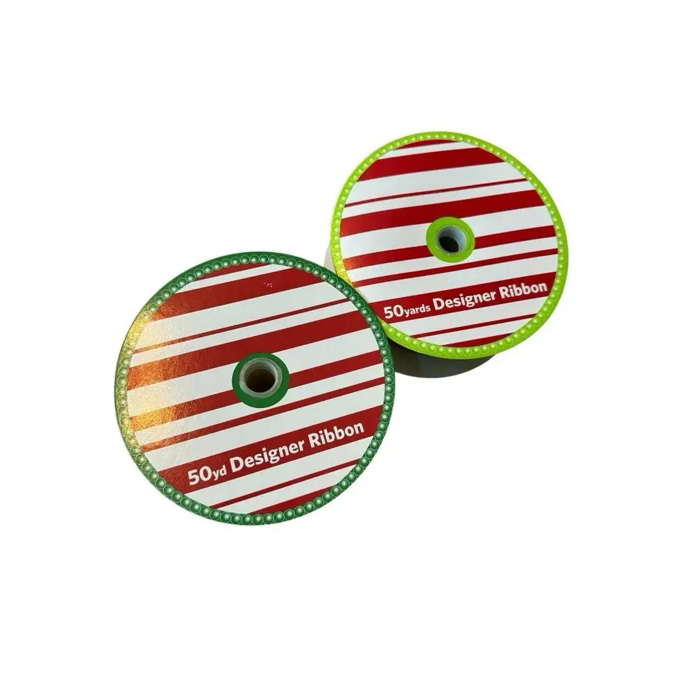 Christmas Wired Ribbon Lot 2 Rolls 2.5” Gold Silver Snowflake Partial Holiday‎